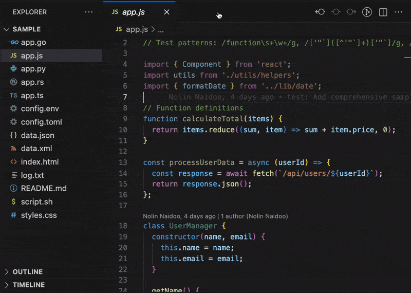 Regex-LE in use: Find, test, and validate the regular expressions in any file — match reports and built-in ReDoS screening.
