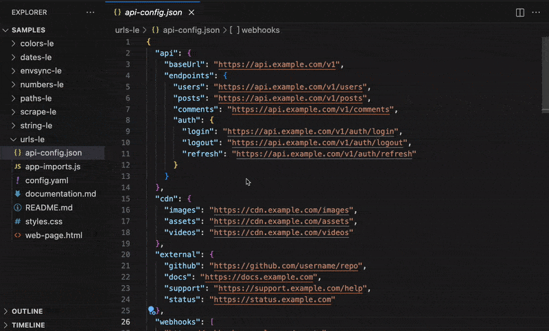 URLs-LE in use: Extract URLs from documentation, configs, and code.